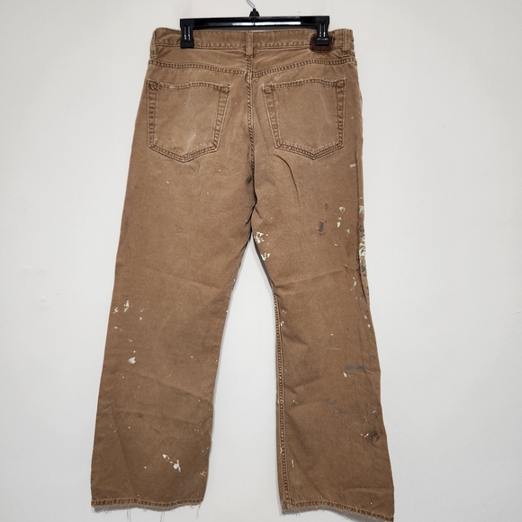 Paint Splattered Thrashed Destroyed Gap Jeans Vintage Grunge Streetwear Brown - Picture 5 of 13